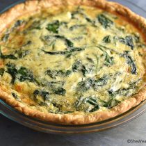 Sautéed Onion Gruyere Spinach Quiche Recipe | shewearsmanyhats.com